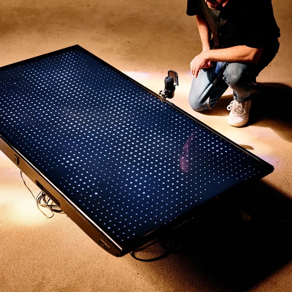 Jérémy Faivre; Conversations v0.4; dispositif numérique; interactif; écran; micro; programme informatique; Tenderfluid#2 : Voci Umane; spectateur; in situ; participatif; communication; homme machine; échange; dialogue; lange machine; extraterestre; émanation; microphone; colorés; point; graphisme; protocole; expréimenter la conversation; Installation numérique; invitation; @tender.fluid; @plateau.urbain; inclusif; numérique inclusif; public et machine; art numérique; nouveau langae; nouveau support; animal; installation; homme-machine-environnement; collaboratif; instrumentaux et conceptuels; corps humain et machine; participation; visiteur actif; voir acteur de la création; fait exister; confère du sens; interface; oeuvre dont vous ête le héros; spectacteur; ludique; Art interactif; art numérique; oeuvre interactive; installation participative; art sonore; visuelle et sonore; TENDERFLUID; VOCI UMANE